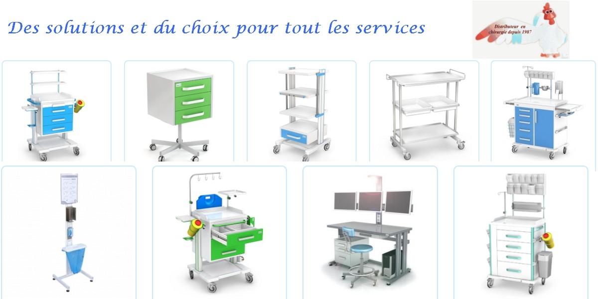 Chariots et mobilier médical pour tous les services