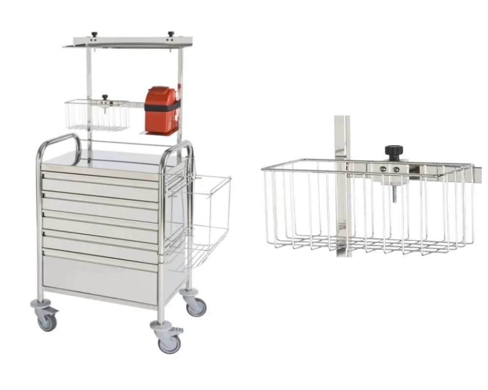 Panier inox avec étau pour rail